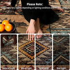 HOMORE Runner Rug 2x5 Washable Western Rugs for Hallway Entryway,Rustic Cabin Runner Rug Non Slip,Southwestern Lodge Rugs for Bedroom Kitchen Laundry,Brown