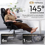 Dowinx Big and Tall Gaming Chair Fabric with Footrest Pocket Spring Cushion for Home Office, High Back Recliner Height Adjustable Ergonomic Comfy Cloth Computer Desk Chair, Black