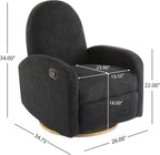 GDFStudio Swivel Glider Recliner Chair Nursery Rocker Recliner Chair with Boucle Upholstered High Back Single Seat Sofa Chair with Deep Seat Manual Nursing Reclining for Living Room, Black
