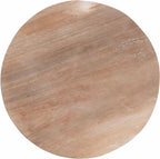 Bali & pari Ziva End Table with Petrified Wood Top - Pedestal Accent Side Table for Living Room or Entryway