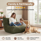 Gazecaia Comfy Bean Bag Chair for Adults Teens | Fireside Floor Lounge Chair, Soft Teddy High-Resilience Memory Foam Bean Bag Couch with Non-Slip Base, for Living Room Bedroom Apartment Office, Green