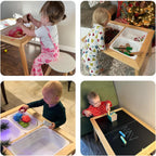 Asweets Sensory Table for Toddlers, Indoor Table with Storage Bins, Kids Play Activity Desk with 3 White Bins & 2 Chairs for Boys Girls Gift, 29''L x 20''W x 21''H
