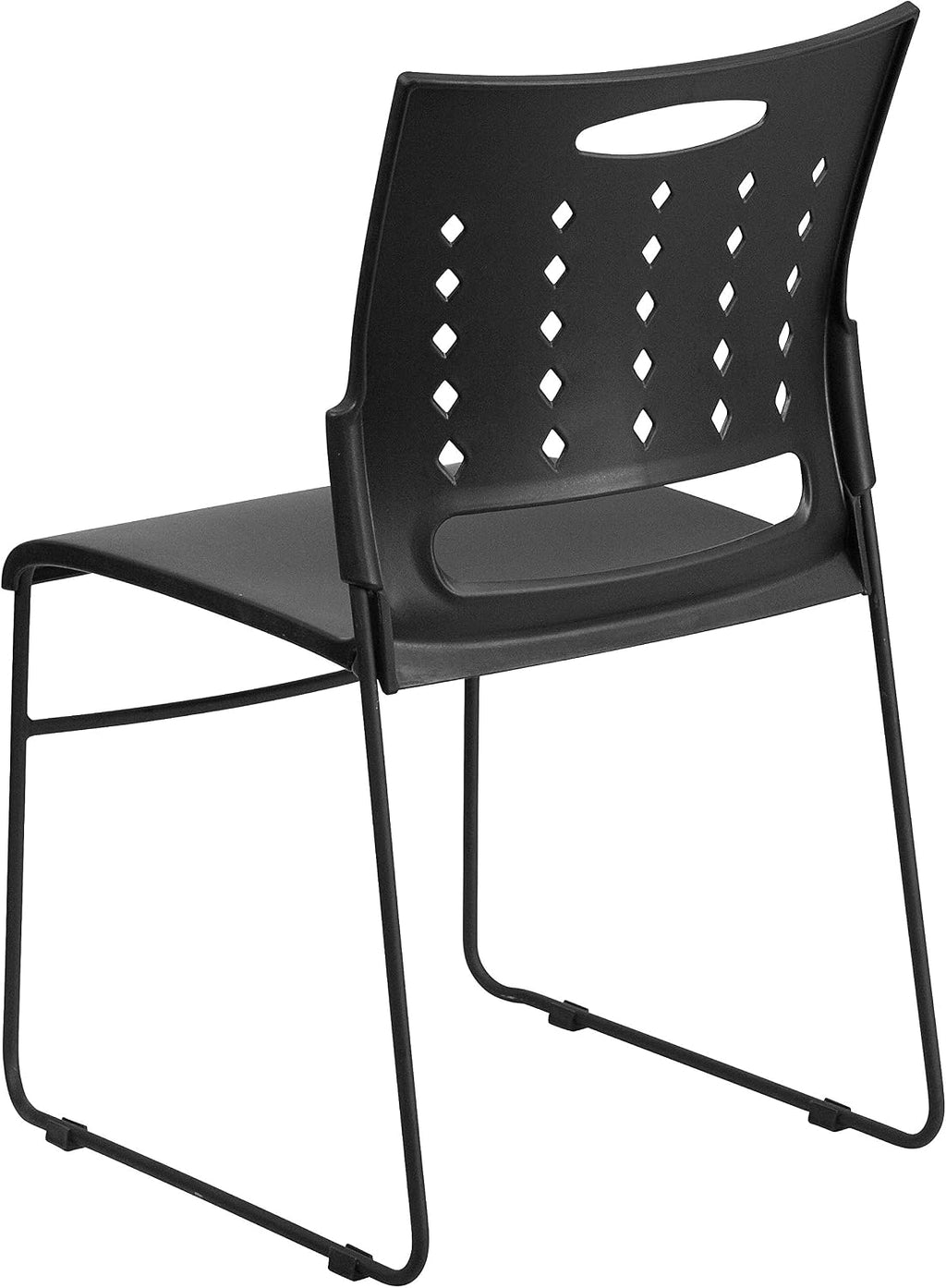 Flash Furniture HERCULES Series 881 lb. Capacity Black Sled Base Stack Chair with Air-Vent Back