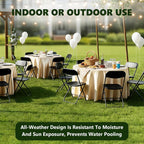 Folding Chairs 4 Pack, Plastic Folding Chairs for Outside, Heavy Duty Foldable Chairs, Sturdy Metal Folding Chairs, 350 lbs Capacity, for Patio, Garden, Camping, Black