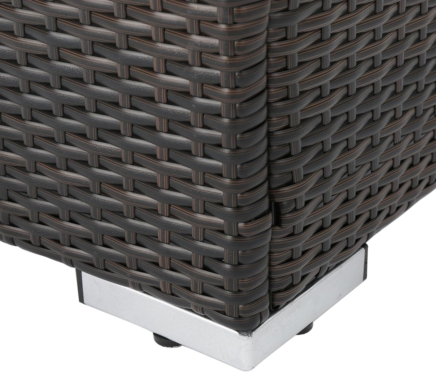 roomfitters Outdoor Wicker Ottoman with Cushion for Stylish Patio Furniture, Versatile Garden Footrest or Extra Seating, Comfortable and Durable, Beige