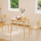 HOOBRO Bamboo Dining Table, Square Dining Table for 2, 27.6" Kitchen Table for Small Space, Writing Table, Easy to Assemble, for Dining Room, Living Room, Office, Kitchen, Natural YL70CZ01G1
