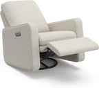 Graco Teddi Power Recliner Swivel Glider, Electronic Power Recline, Oeko-TEX 100 Certified, USB-A & USB-C Charger, Premium Cushioning & Comfort – (Dune Basketweave)