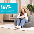 INTEX 68579EP Beanless Bag Inflatable Lounge Chair: Corduroy Textured Flocking – Durable Vinyl – Folds Compactly – 220lb Weight Capacity – 45" x 45" x 28"