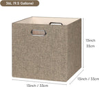 Posprica Collapsible Storage Bins,13×13 Foldable Storage Cube Boxes Fabric Drawer Fabric Storage Bins Vinyl Record Light Coffee, 4 Pack