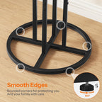 HOOBRO Bar Table, 23.6-Inch Round Pub Table, Frosted Glass Cocktail Table with Sturdy Iron Frame & Adjustable Feet, Modern Small Coffee for Home Bar, Kitchen, Living Room, Outdoor, Black BK96BT01