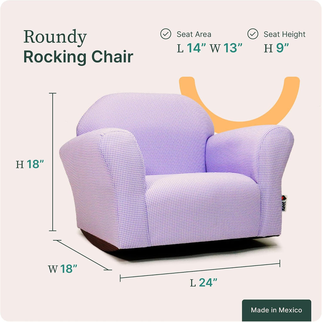 Combo Rocking Chair with Removable Cover, Ergonomic Design for Toddlers, Microsuede Upholstery, Comfortable & Sturdy Wooden Frame, Ages 2-5, Easy to Clean, Ideal for Playrooms & Bedrooms.