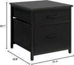 YMYNY Mini Fridge Stand with Storage, Mini Fridge Cabinet with Fabric drawers, 250lbs Heavy-Duty Compact Refrigerator Table, Coffee Bar Shelf, for Home, Office, Bedroom, Black HBR008B