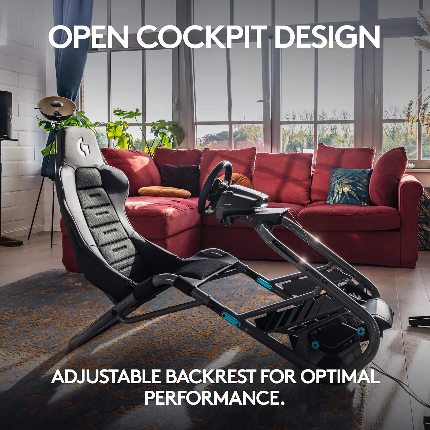 Playseat Trophy - Logitech G Edition Sim Racing Cockpit | Fully Adjustable | Direct Drive Support | Lightweight & Robust | Absolute Comfort ActiFit