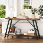 Snughome Entryway Table, 47.2" Long Console Table with 2 Tier Storage Shelf, Sofa Table Behind Couch, Extra Large Entry Table for Entryway,Living Room,Hallway, Foyer, Supports 220 LBS, Rustic Brown