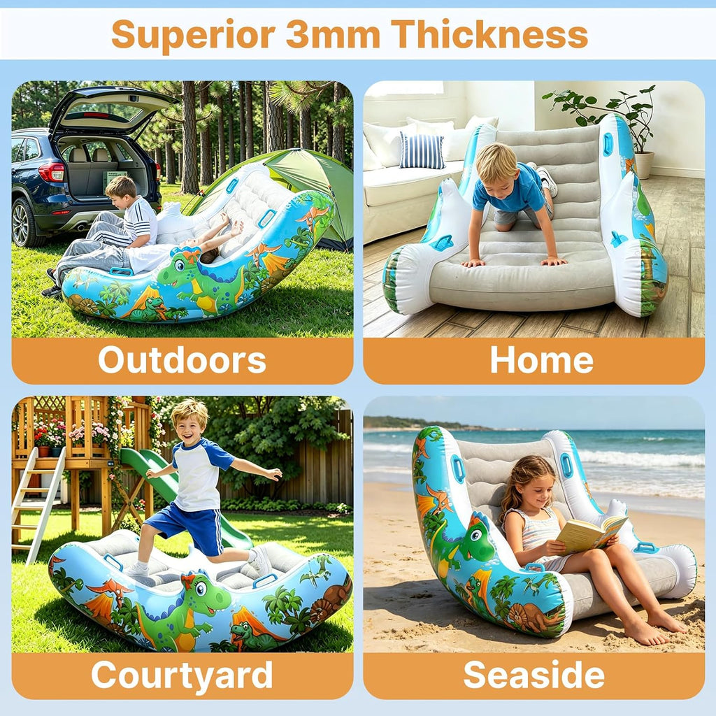 Sensory Inflatable Rocking Chair for Toddlers – Calming Sensory Chair for ADHD & Autism, Built-in Dual Function Air Pump, Inflatable Rocker for Sensory Room, Therapy, Relaxation, Gift for Boys & Girls