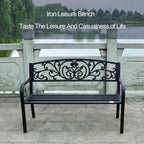 Bench, Garden Bench, Patio Bench for Outdoors Metal Porch Clearance Work Entryway Steel Frame Furniture for Yard(B1)