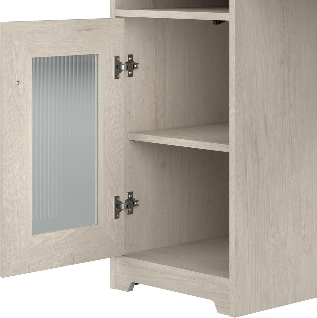 Bush Furniture L Shaped Desk with Hutch, 5 Shelf Bookcase and Lateral File Cabinet | Cabot Collection Corner Computer Table with Storage and Bookshelf | 60Wx23DX37W