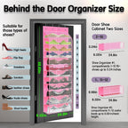 Kotkn Over The Door Shoe Organizer with 12 Large Breathable Pockets - Durable Hanging Storage for the Entire Family's Shoes (Pink)