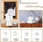 Sieral 3 Pcs Ceramic Face Vase Female Form Flower Modern Body Vase for Decor with Head Half Body Bust Centerpiece for Table Shelf Home Bedroom Room Office(Small,White)