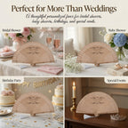 Personalized Wedding Fans for Guests Bulk– Custom Wooden Handheld Folding Fans for Wedding Favors, Baby Showers & Birthday & Party Gifts | Favors for Guests with Organza Bags & Tassels (30Pcs)