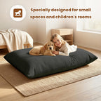 3 in 1 Kids Bean Bag Chair Bed for Kids or Adults, Convertible Chair Folds from Bean Bag Sofa to Lounger, Child Floor Sofa for Gaming, Reading (Grey)