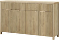 YaFiti Sideboard Buffet Cabinet Fluted Storage Cabinet, 55.1" Large Credenza with Storage & Adjustable Shelves, Modern Accent Cabinet Wood for Dining Room, Living Room, Entryway, Natural Oak