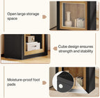 Tribesigns Modern End Table with Frame-Inspired Design, Rustic Wood Cube Rectangle Side Table with Large Storage Shelf, Industrial Sofa Couch Tables Accent for Living Room, Entrance