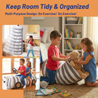 Stuffed Animal Storage Bean Bag Cover for Kids – Multi-Functional Toy Organizer & Comfy Storage Bean Bag Chair– Perfect Toy Storage Solution for Playroom & Bedroom – Ideal Gift for Kids