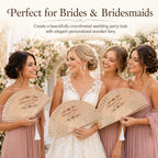 Personalized Wedding Fans for Guests, Custom Wooden Folding Hand Fans Bulk, Engraved Sandalwood Handheld Fans with Organza Bags & Tassels, Party, Bridal & Birthday Shower Favors (30PCS)