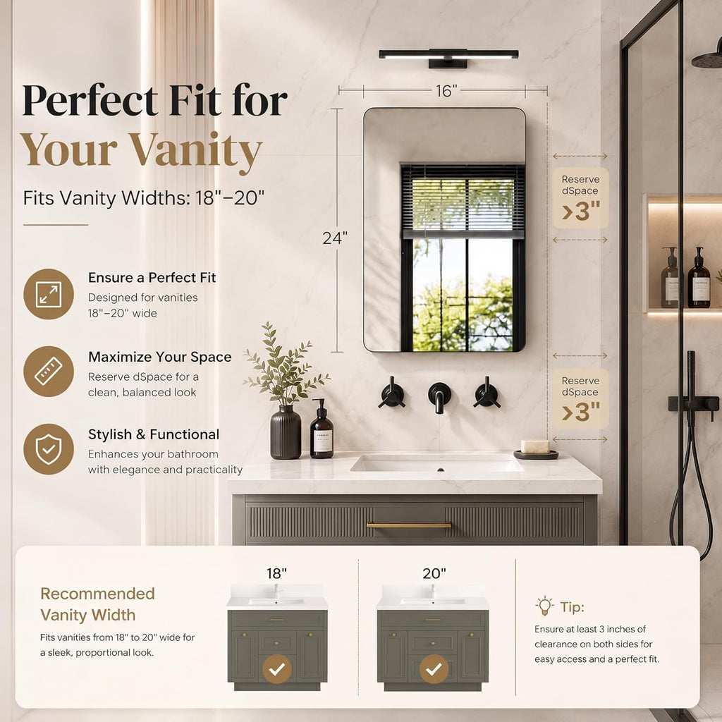 16x24 Medicine Cabinet with Mirror, Aluminum Bathroom Wall Organizer, Pre-Assembled, Center Partition for Tall Bottles, 6 Adjustable Shelves, Soft-Close, Recessed/Surface Mount, Matte Black