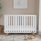 Child Craft SOHO Crib, 3-Drawer Dresser Nursery Set, Chest, 3-Piece, Includes 4-in-1 Convertible Crib, Dresser, Chest (White/Natural)