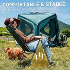 Timber Ridge 3-Level Adjustable Rocking Camping Chair, Ergonomic Padded High Back, Supports 300 LBS, Stable Anti-Tip Rocker, Hard Armrests for Easy Standing, Portable for Patio, Lawn & Tailgating