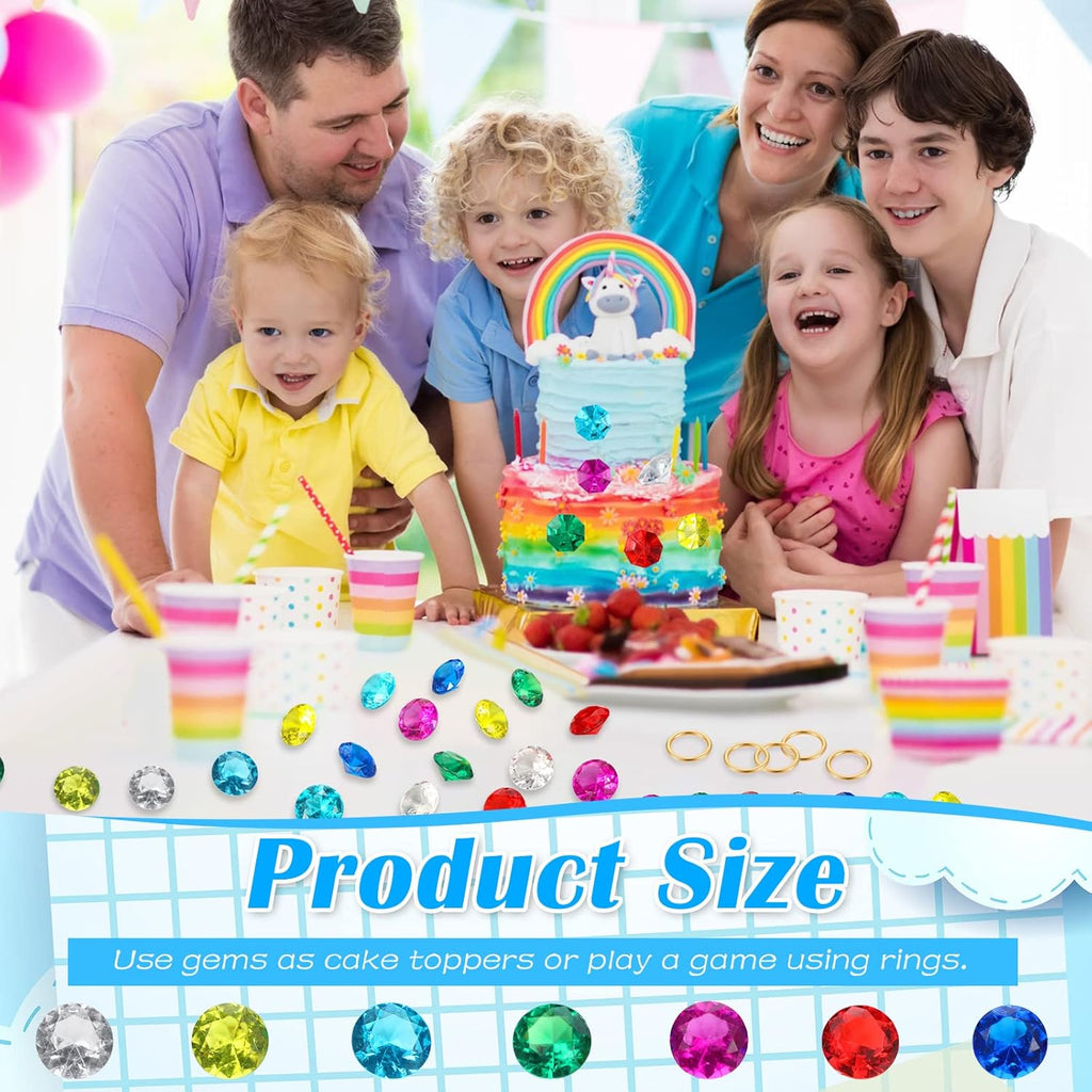12 Pcs Gold Round Ring Set Acrylic Diamond Gemstone Jewelry Alloy Party Hunting Cake Ornament Blue Hedgehog Power (Classical 0.63 x 0.79 inches)