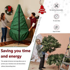 Upright Christmas Tree Storage Bag 7.5Ft,Christmas Tree Covers for Upright Storage for 7 Ft /7.5 Ft Artificial Christmas Trees with Ornaments,Equipped with Patented Support Rod Technology-Green