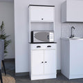 Tampa Kitchen Pantry with Drawer, 2 Cabinets, & Compact Design