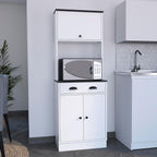 Tampa Kitchen Pantry with Drawer, 2 Cabinets, & Compact Design
