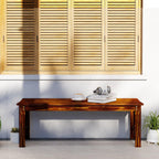 Two-Seat Wooden Park Bench with Slatted Design