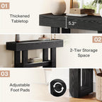 Tribesigns 41.34-Inch Farmhouse Console Table, 2-Tier Narrow Sofa Table Behind The Couch, Entryway Furniture with Storage Shelves for Hallway Foyer Living Room, Black
