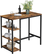 VASAGLE Bar Table with Sturdy Metal Frame, Easy Assembly, Industrial Design, 23.6 x 42.9 x 39.4 inches, Rustic Brown