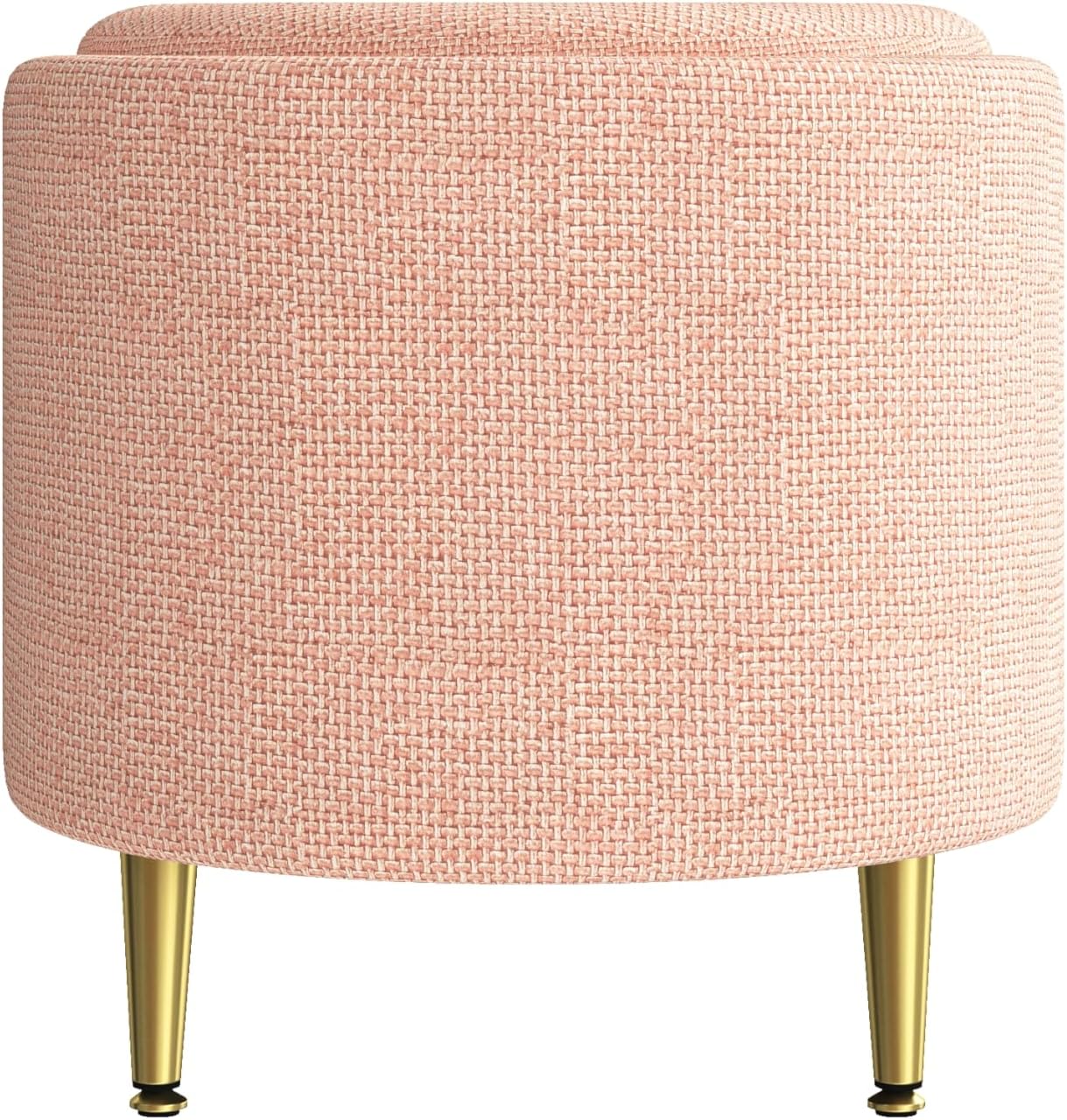 Modern Oval Chenille Storage Ottoman Bench, Green Upholstered Cushioned Storage Bench with Sturdy Metal Legs, Large Hidden Internal Storage, Multi-Functional End of Bed Shoe Bench