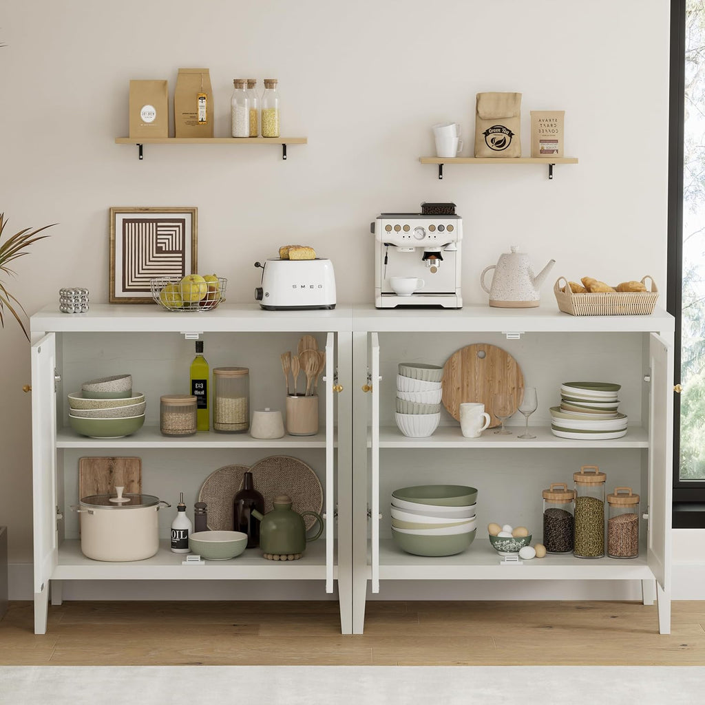 1pcs Modern Buffet Cabinet with Storage Sideboard Cabinet Wood cabinets for Kitchen,Living Room,Hallway Antique White