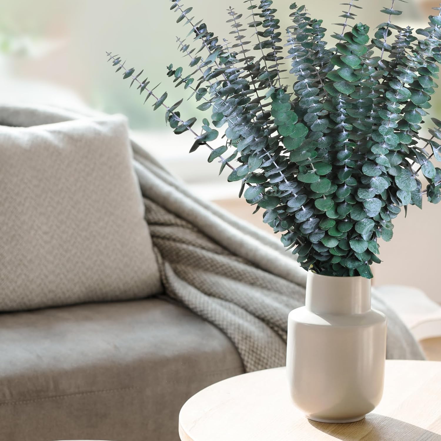 30Pcs Dried Eucalyptus Stems, 17" Real Preserved Eucalyptus Plant for Shower, Fresh Natural Branches for Vase, Eucalyptus Bundle for Home Decor, Wedding, Baby Shower, Bathroom