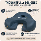 AetherForm Orthopedic Meditation Cushion – Three-Point Ergonomic Floor Seat with Tailbone Relief & Contoured Support for Mindful Sitting, Yoga, and Relaxation (Black, Large)