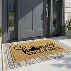 Funny Doormat for Entrance Way Indoor/Outdoor Front Door/Patio Anti-Slip & Heavy Weather Resistant Rugs House Warming Novelty Gift Mat 36"x24" (Home is Where the Magic is)