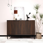 Fluted Sideboard, Buffet Cabinet with Storage, Wooden Accent Console Cabinet with Doors and Adjustable Shelves, for Living Room, Dining Room, Entryway, Hallway, 47.3"