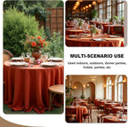 Fitable 6 Pack Rust 120 Inch Round Tablecloth - Stain Resistant and Washable Table Cover, Polyester Fabric Table Cloth for Wedding, Party, Banquet, Formal Events