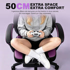 Big and Tall Gaming Chair 400lbs with Footrest - Heavy Duty Ergonomic Computer Office Chair for Adults, Wide Desk Chair with Pocket Spring Cushion & Linkage Armrests Purple