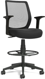 Staples Drafting Stool, Mesh, Ergonomic, Adjustable Height, Swivel, Black