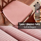 Dining Chair Cushions Set of 4-2" Thick High-Density Foam Chair Pads with Ties and Non-Slip Bottom, Removable Washable Cover for Dining and Kitchen, 17"x16", Pink