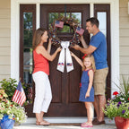 250th Anniversary Wreath Sash for Front Door 4.5'' x 56'' 4th of July Wreath Sash with USA Flags Red White and Blue Patriotic Decor for Independence Memorial Day Porch Yard Door Home Decor